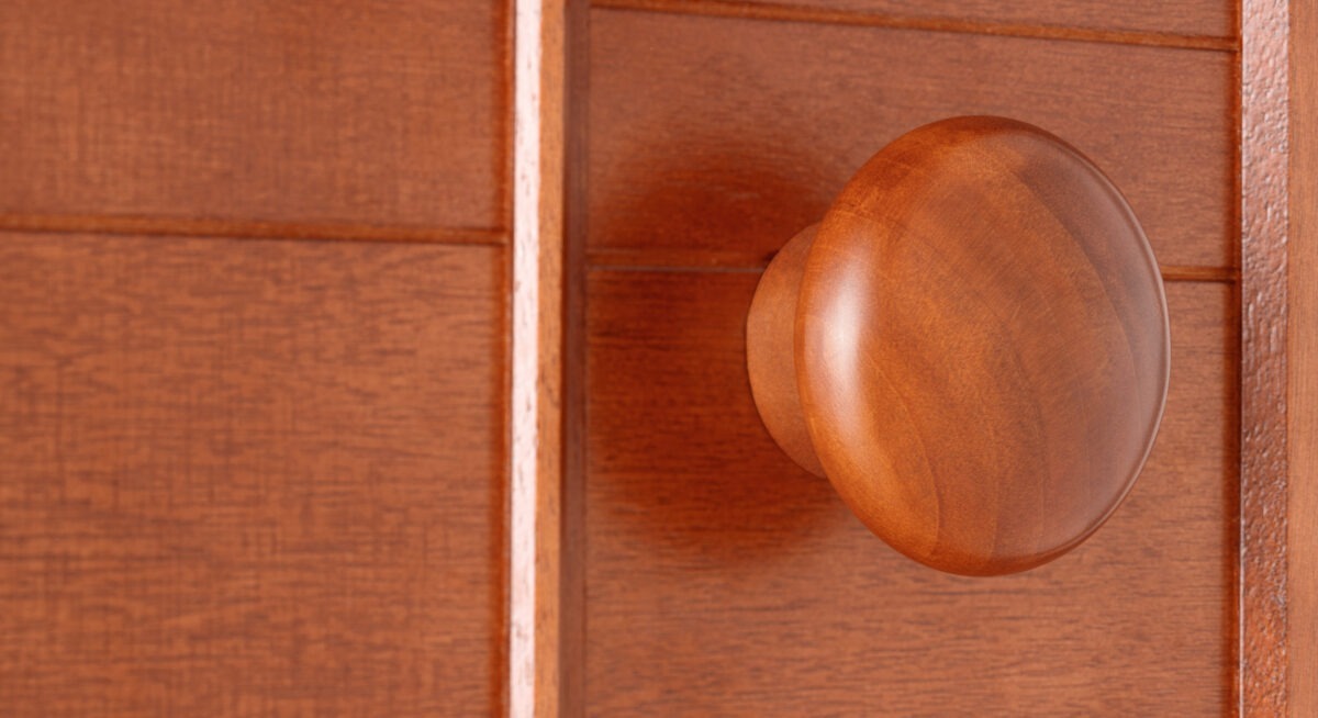 Natural solid wood sauna door handle